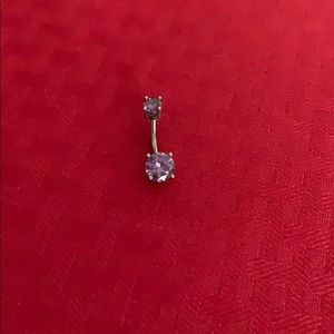 lavender diamond belly ring